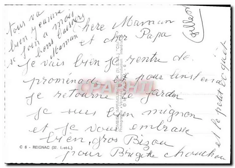 रेनिनाक — पैनोरमा दृश्य जिसमें चर्च, किला, पुल और टोपी पहने एक महिला शामिल है — एडिटर सी. 6 - पीछे