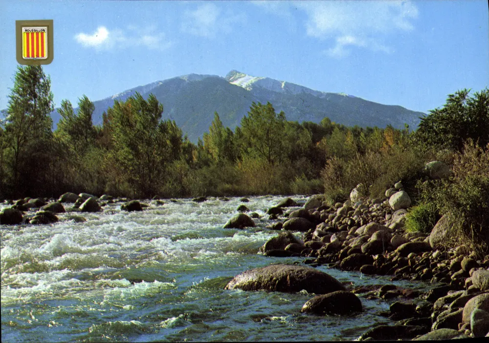 Roussillon — Blick auf den Fluss und den Berg Canigou — Édition Lumière et Couleurs du Conflent - Vorderseite