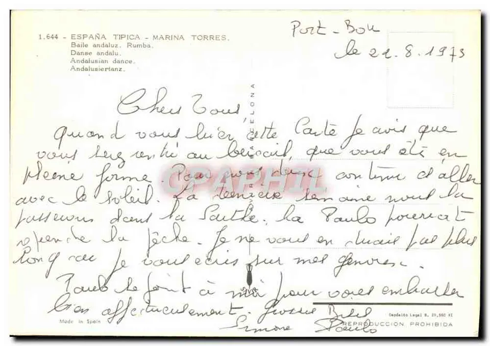 Andalusische Tanz — Marina Torres — Verlag Barcelona, Nr. 1.644 - Rückseite