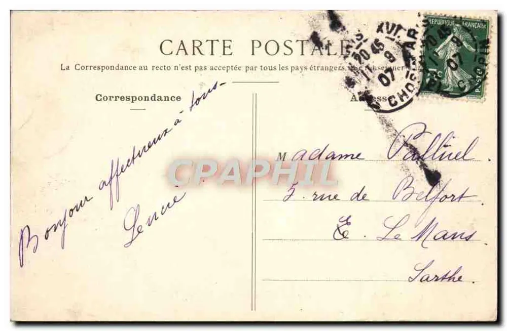 Hoek van de straten Duret en Pergolese — Parijs — uitgever R. Ducouli - Achterkant