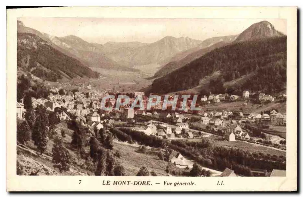 Le Mont-Dore — Vista geral — L.I. — Editor: Lévy e Neurdein, Paris - Frente
