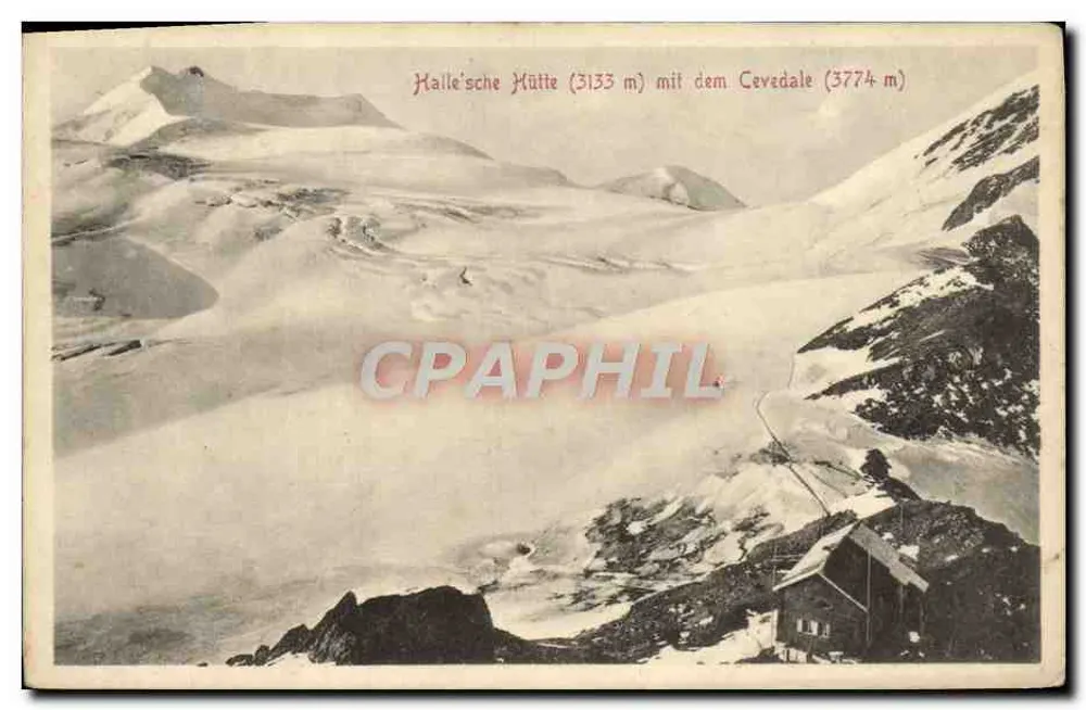 Halle'sche Hütte (3133 m) com o Cevedale (3774 m) — Sängel & Co. Dresden - Frente