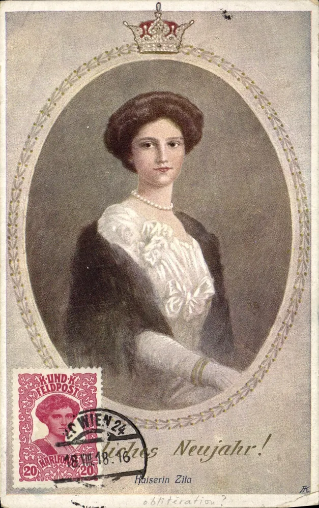 Koningin Zita — Portret — onbekende uitgever, serie-nummer niet zichtbaar - Voorkant