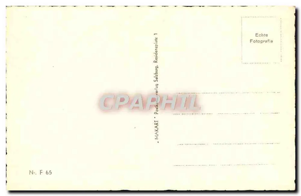 Salzburg, Geburtshaus von W.A. Mozart — Verlag MAKART, Nr. F 65 - Rückseite
