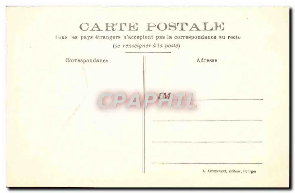 Aubigny-Ville (Cher) — Portal der Kirche — A. Aucenfans, Verlag Bourges - Rückseite