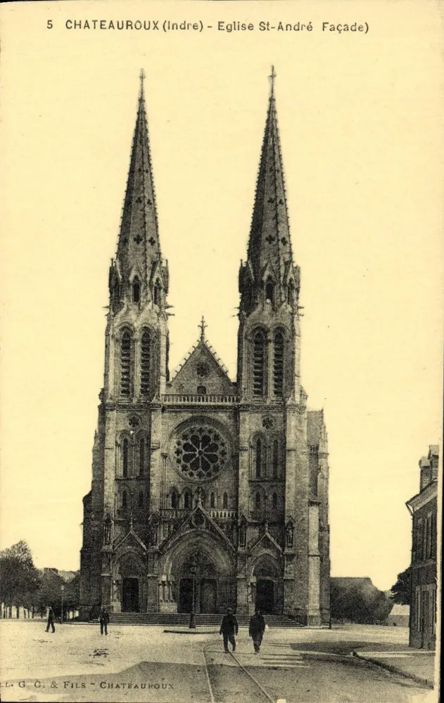 Châteauroux (Indre) - Igreja de São André, Fachada — G. G. & Filhos - Châteauroux, n°5 - Frente