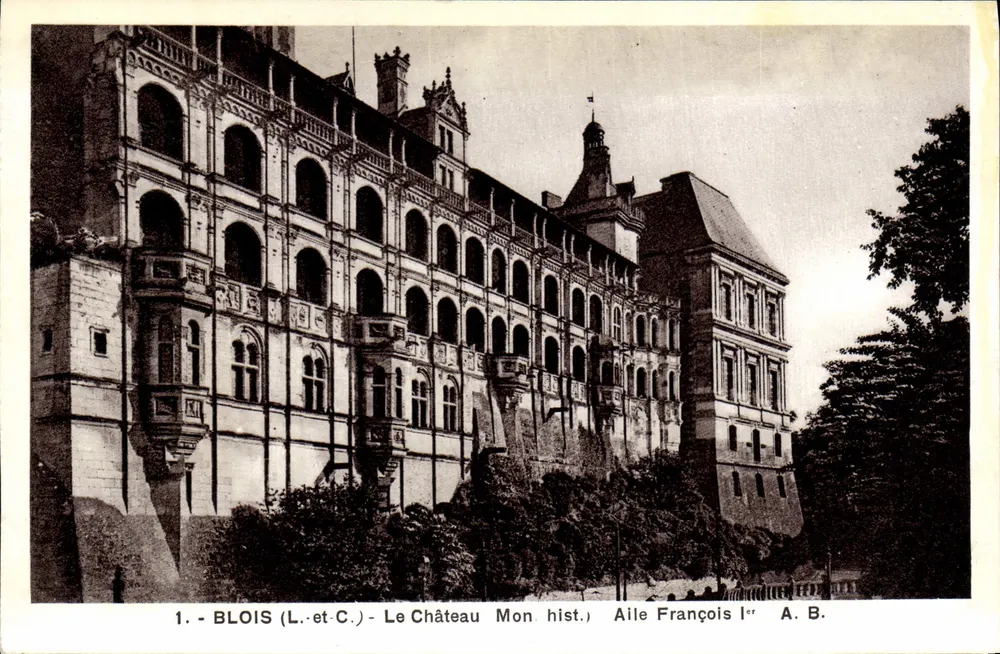 Blois (Loir-et-Cher) - Das Schloss historisches Monument Flügel François Ier - A. B. - Vorderseite