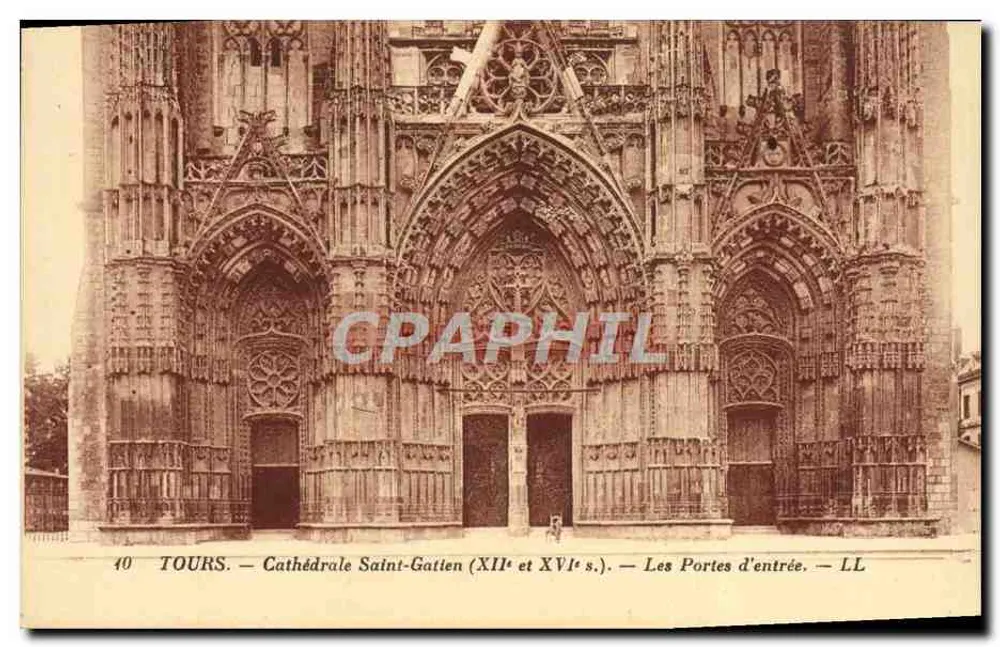 Tours — Kathedrale Saint-Gatien (12. und 16. Jahrhundert) — Die Eingangstüren — LL - Vorderseite