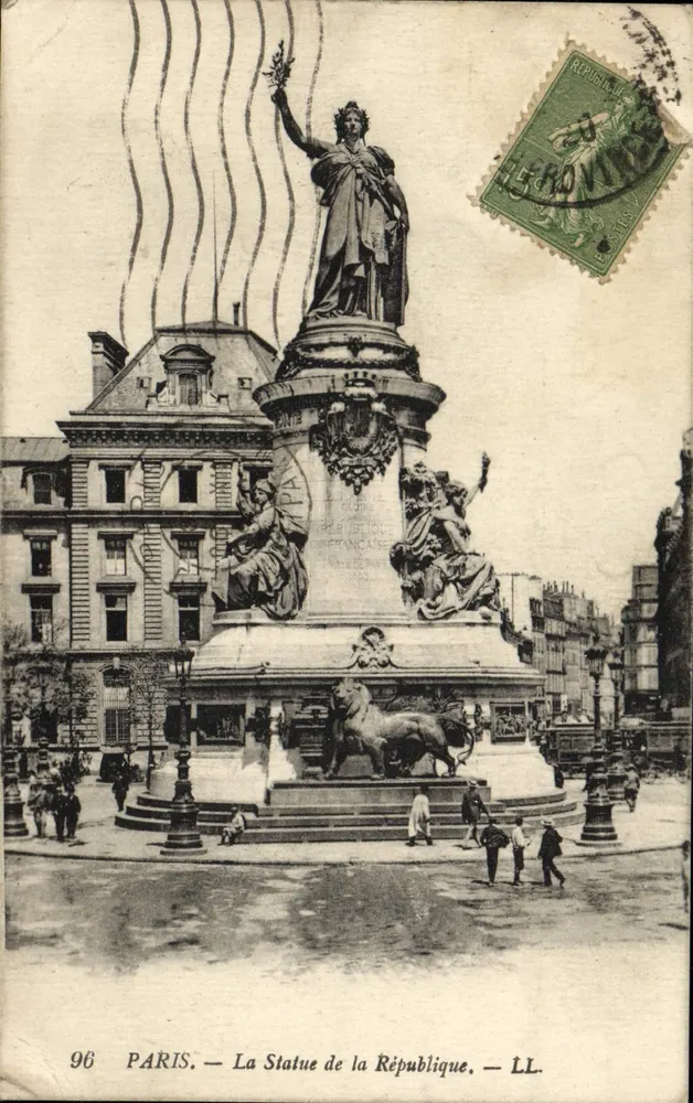 Paris — La Statue de la République — LL. — Imp. LÉVY FILS & Cie, PARIS - Frente