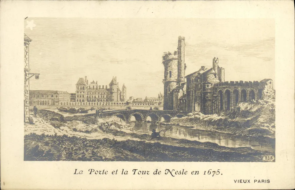 Die Pforte und die Turm von Nesle im Jahr 1675 — Altes Paris, n° 358 - Vorderseite