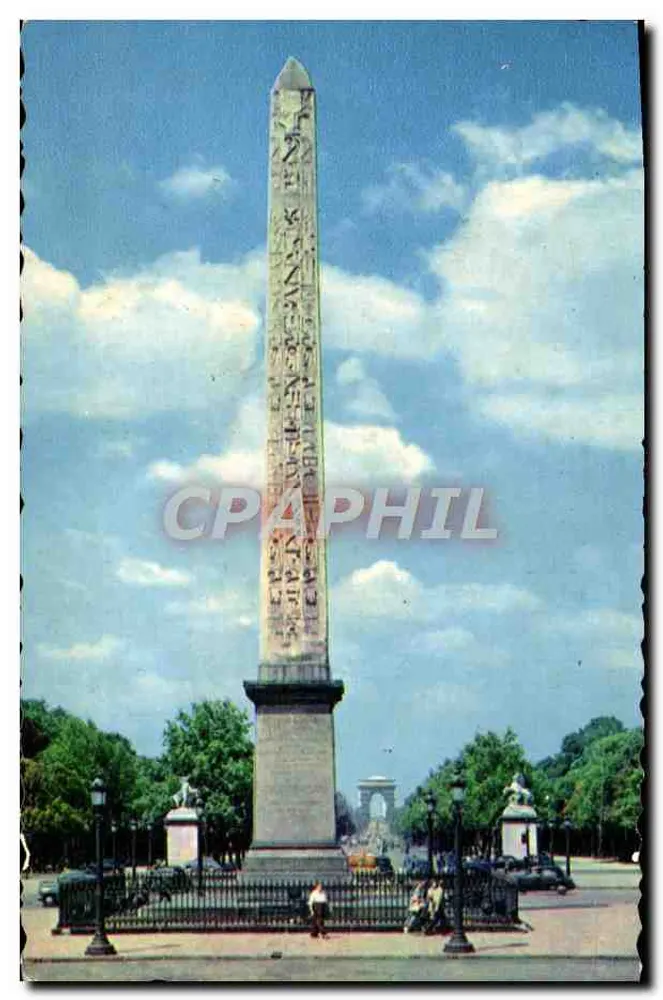 O Obélisco da praça da Concorde — Paris — editor Ganycolor, n°7046 - Frente