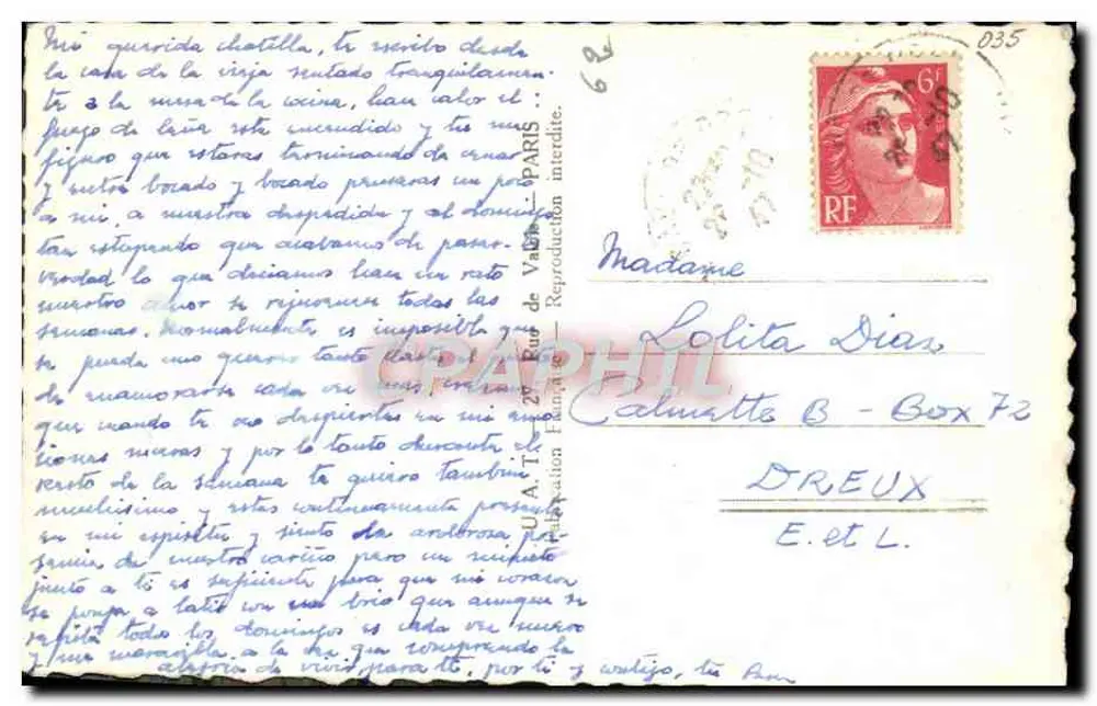 Paris — Panorama das Tuileries — Reprodução Francesa - Verso