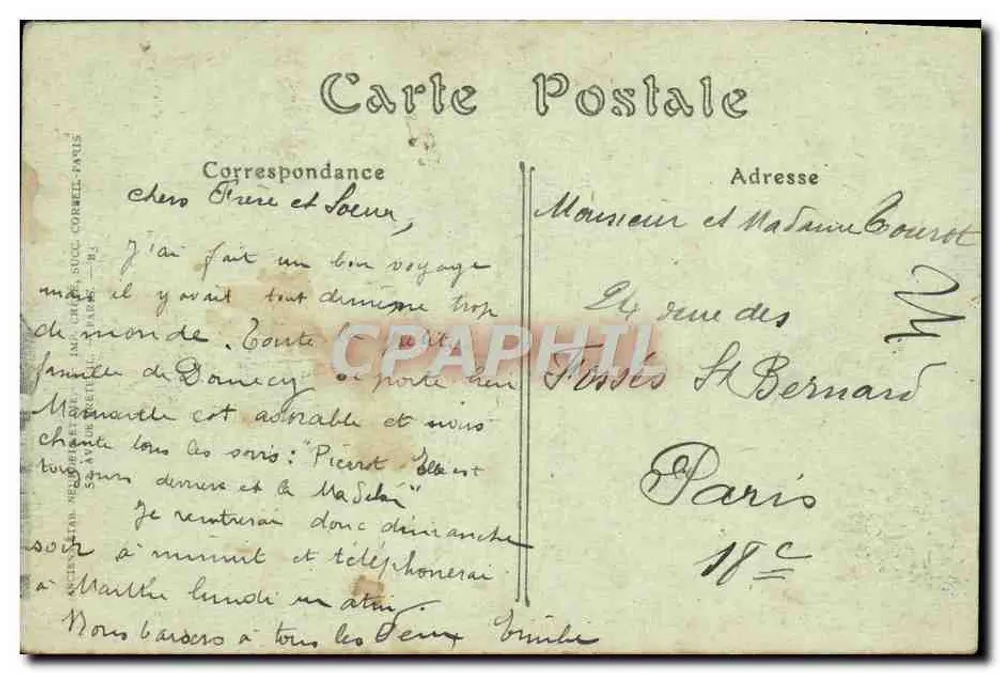 Auxerre — O Hotel das Correios — Toulout, editor — Auxerre. - Verso