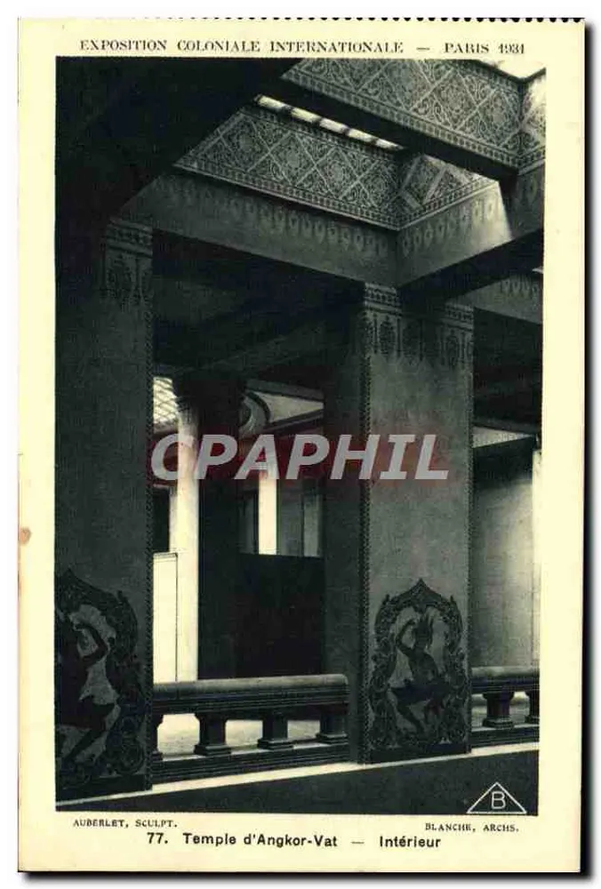 Tempel von Angkor-Vat — Innenansicht — Internationale Kolonialausstellung — Paris 1931 - Vorderseite