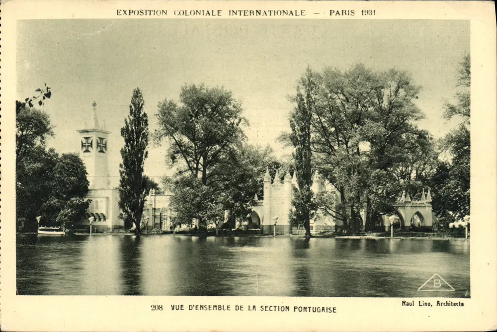 Internationale Kolonialausstellung — Paris 1931 — Überblick über den portugiesischen Bereich — Raul Lino, Architekt - Vorderseite