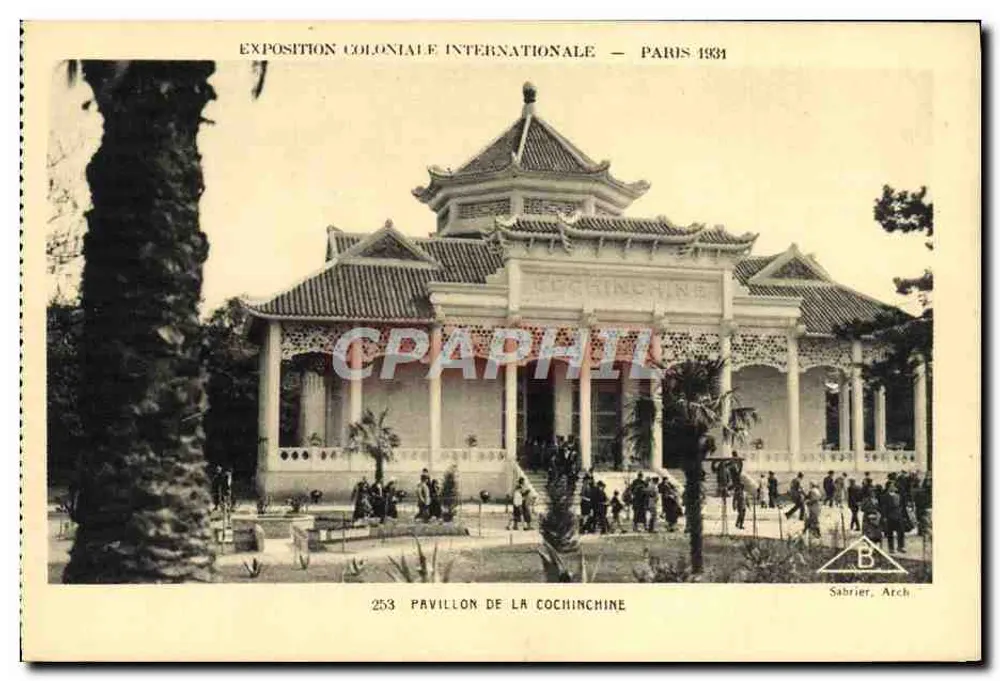 Pavillon der Cochinchine — Internationale Kolonialausstellung — Paris 1931 — Sabrier, Arch. - Vorderseite