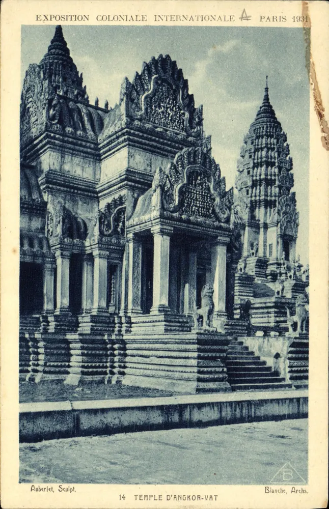 Tempel von Angkor-Vat — Internationale Kolonialausstellung Paris 1931 — Auberlet, Bildhauer — Blanche, Architekten. - Vorderseite