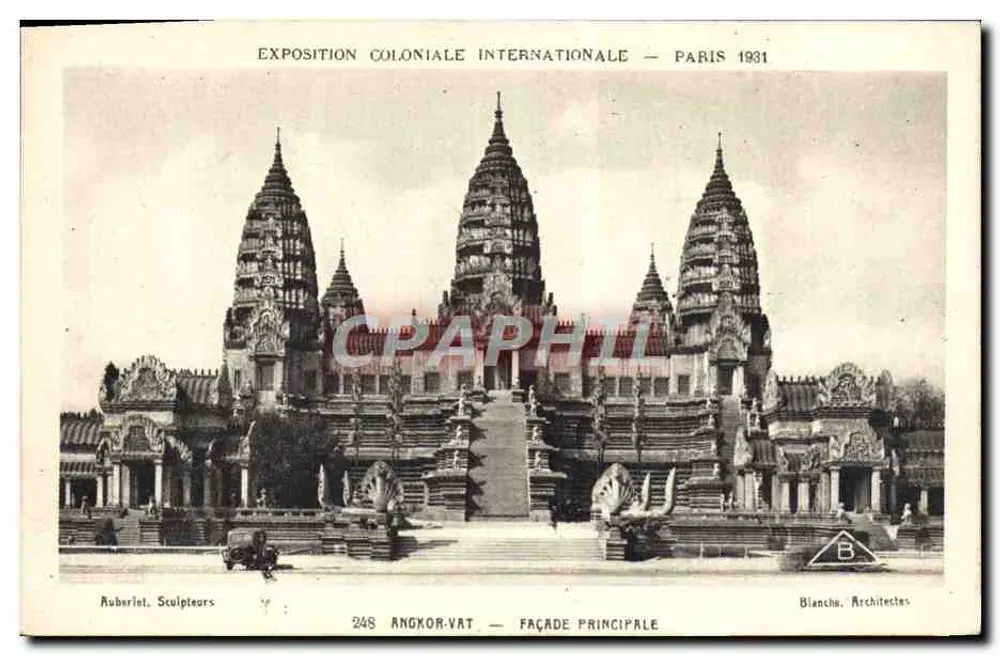 Angkor-Vat — Hauptfassade — Internationale Kolonialausstellung — Paris 1931 — Auberlet Bildhauer, Blanche Architekten - Vorderseite