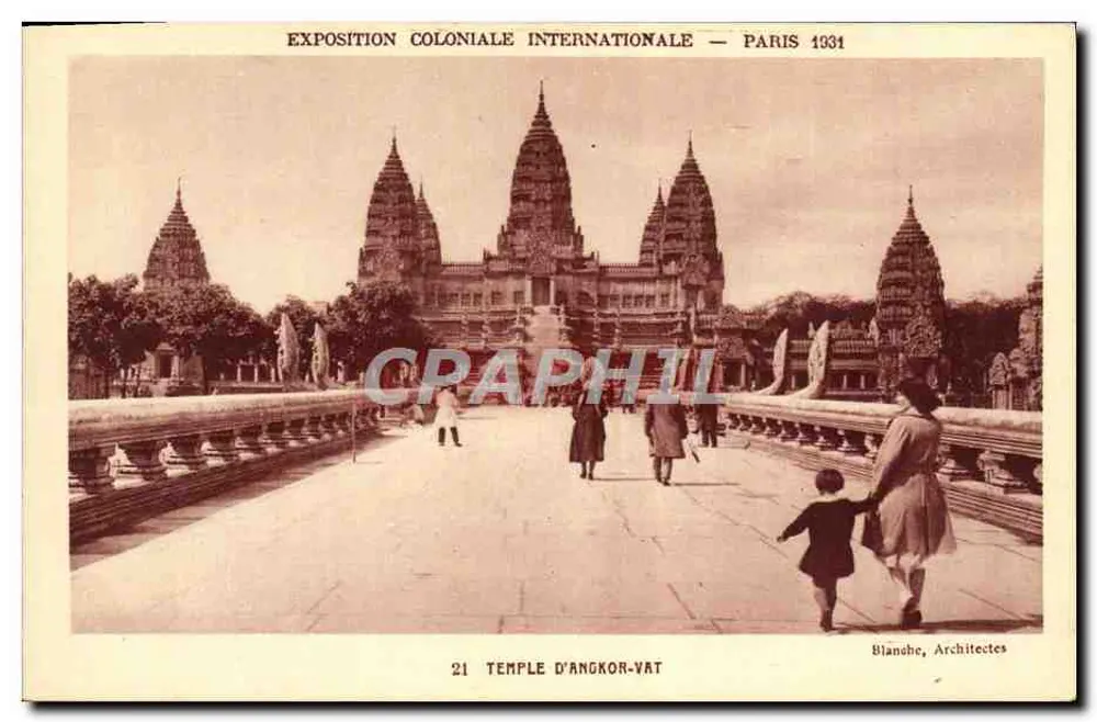 Tempel von Angkor Wat — Internationale Kolonialausstellung — Paris 1931 — Bianche, Architekten - Vorderseite