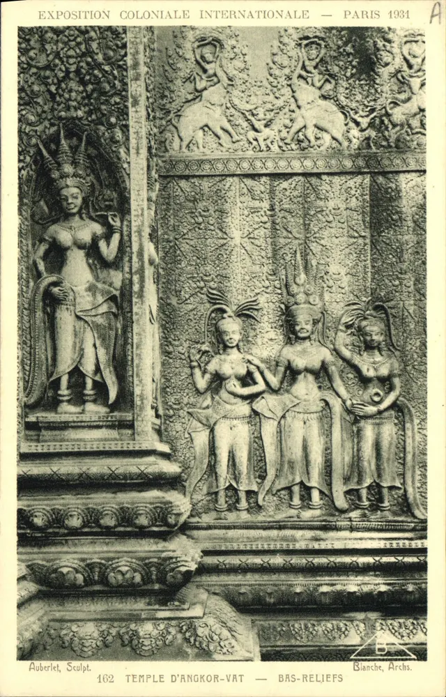 Tempel von Angkor-Vat — Basreliefs — Internationale Kolonialausstellung — Paris 1934 - Vorderseite