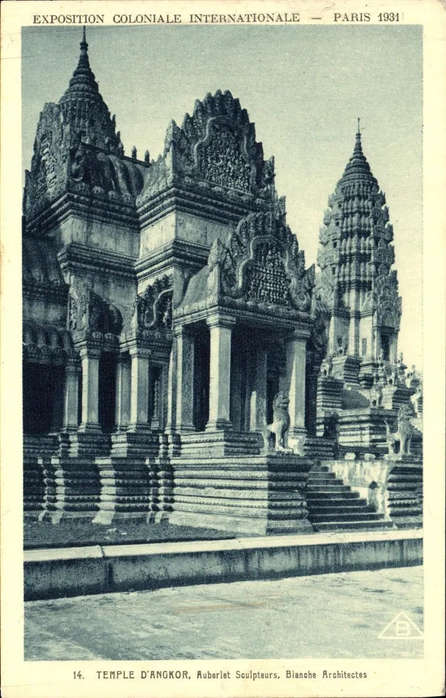 Templo de Angkor — Exposición Colonial Internacional — París 1931 — Aubert Escultores, Blanche Arquitectos - Anverso
