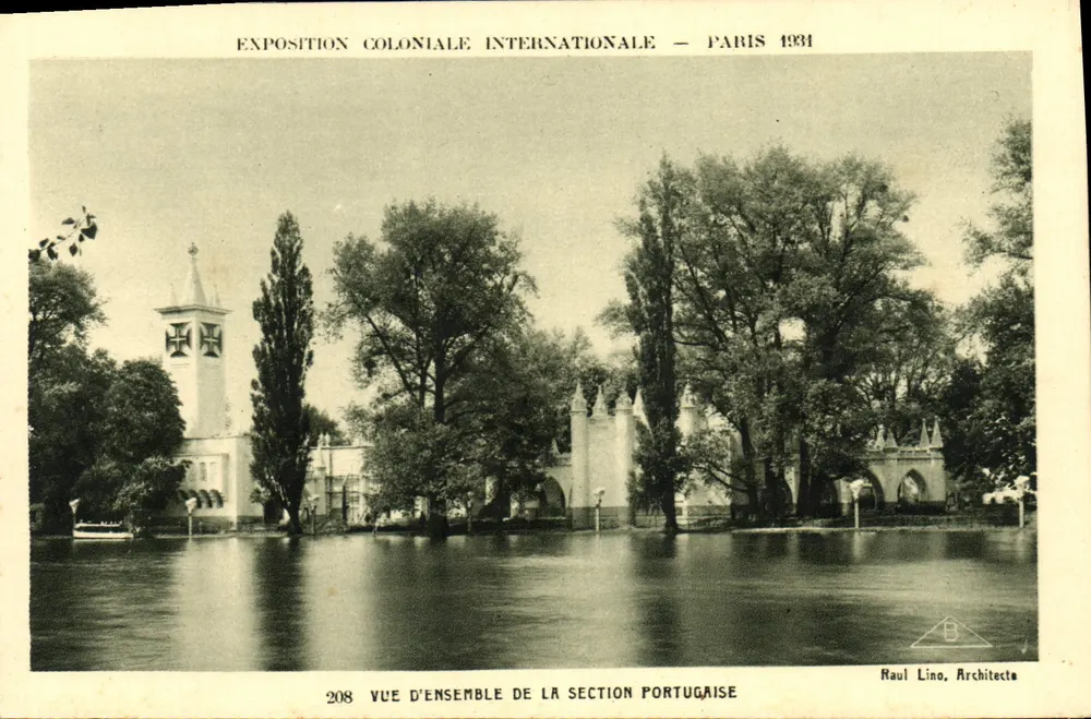 Internationale Kolonialausstellung — Paris 1931 — Übersicht der portugiesischen Abteilung — Raul Lino, Architekt - Vorderseite