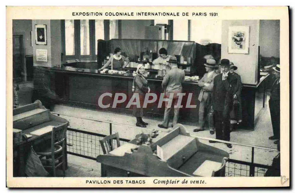 Internationale Kolonialausstellung Paris 1931 — Tabakpavillon, Verkaufsstand — Verlag Hélène Cachan - Vorderseite