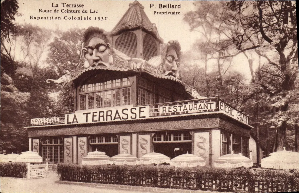 La Terrasse — Kolonialausstellung 1931 — P. Beillard Eigentümer - Vorderseite