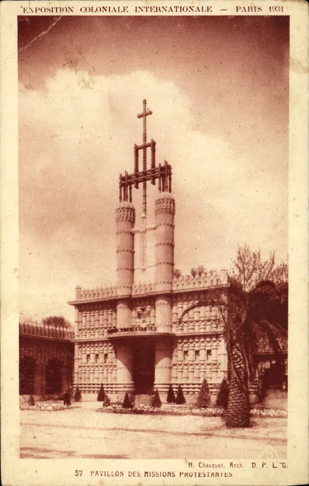 Pavillon der evangelischen Missionen — Internationale Kolonialausstellung — Paris 1934 — H. Chauquet, Arch. D.P.L.T. - Vorderseite