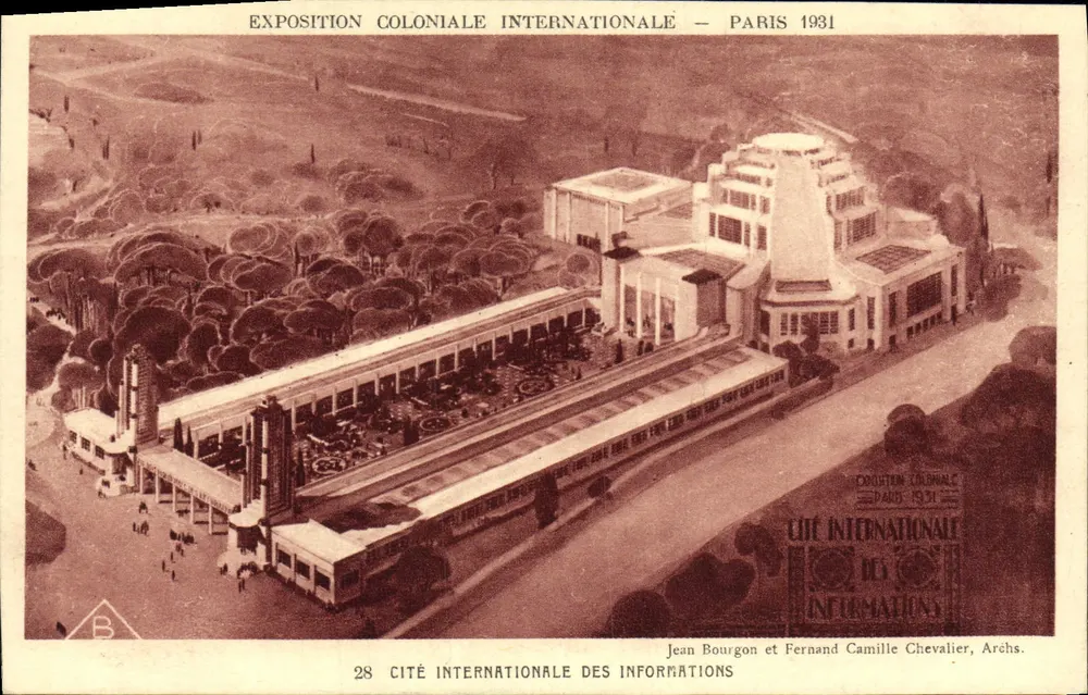 Internationale Informationsstadt — Internationale Kolonialausstellung — Paris 1931 — Jean Bourgon und Fernand Camille Chevalier, Archs. - Vorderseite