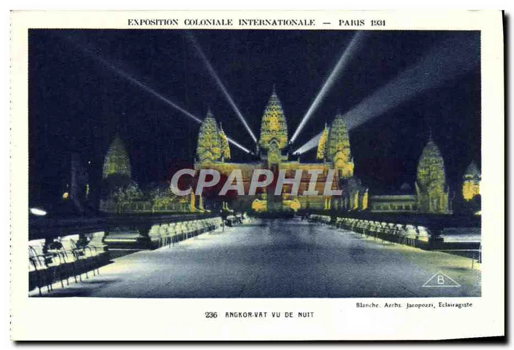 Angkor-Vat bei Nacht — Internationale Kolonialausstellung — Paris 1931 — Blanche, Archs Jacopozzi, Eclairagiste - Vorderseite