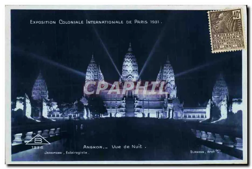 Angkor — Nachtsicht — Internationale Kolonialausstellung Paris 1931 — Jacopozi, Beleuchter - Vorderseite