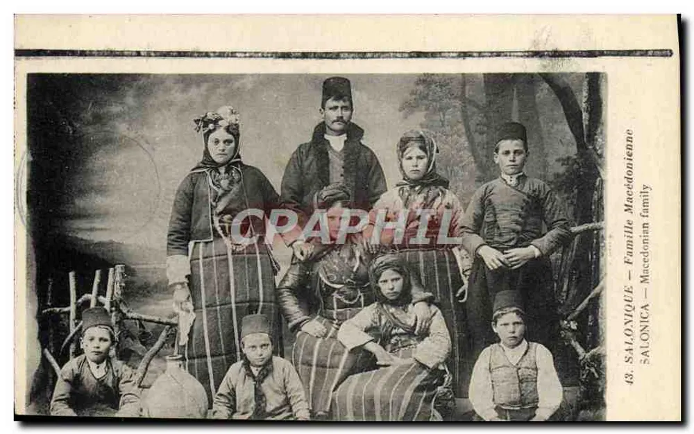 Mazedonische Familie — Saloniki — Phototypie Baulat Frères, n°13 - Vorderseite