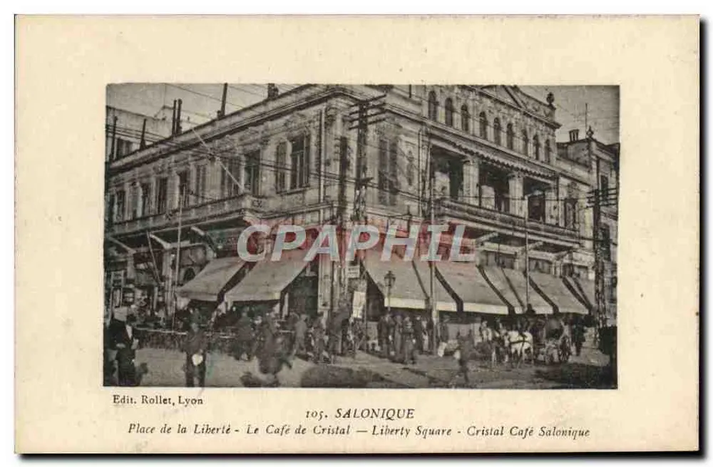 Place de la Liberté — Café de Cristal — Édit. Rollet, Lyon, n° 105 - Vorderseite