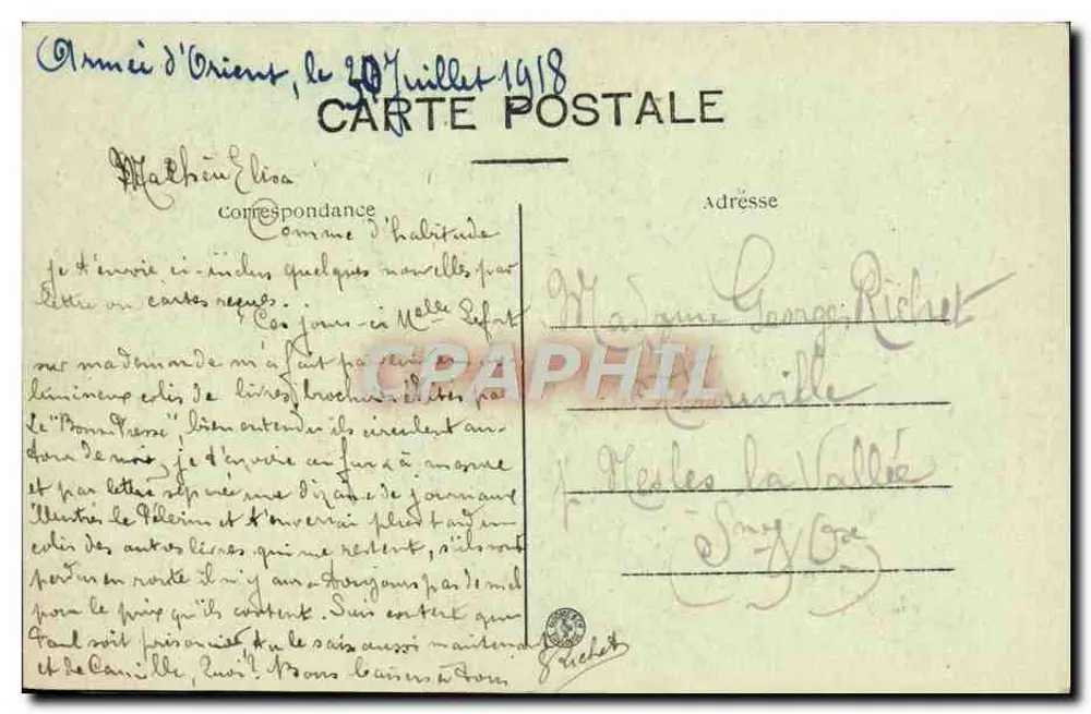 Place de la Liberté — Café de Cristal — Édit. Rollet, Lyon, n° 105 - Rückseite