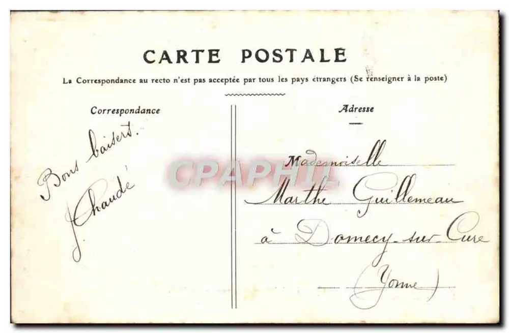 JOIGNY — Promenade do Meio-Dia — Imp.-lib. H. Hamelin, Joigny - Verso