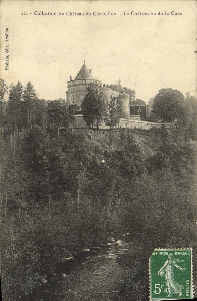 Schloss Chastellux — Ansicht von der Cure — Verlag Polhain, Avallon - Vorderseite
