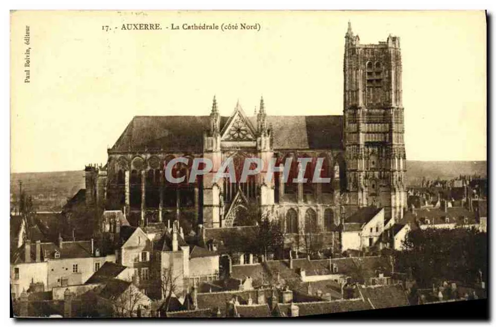 Auxerre - A Catedral (lado norte) — Paul Boivin, editor, n°17 - Frente