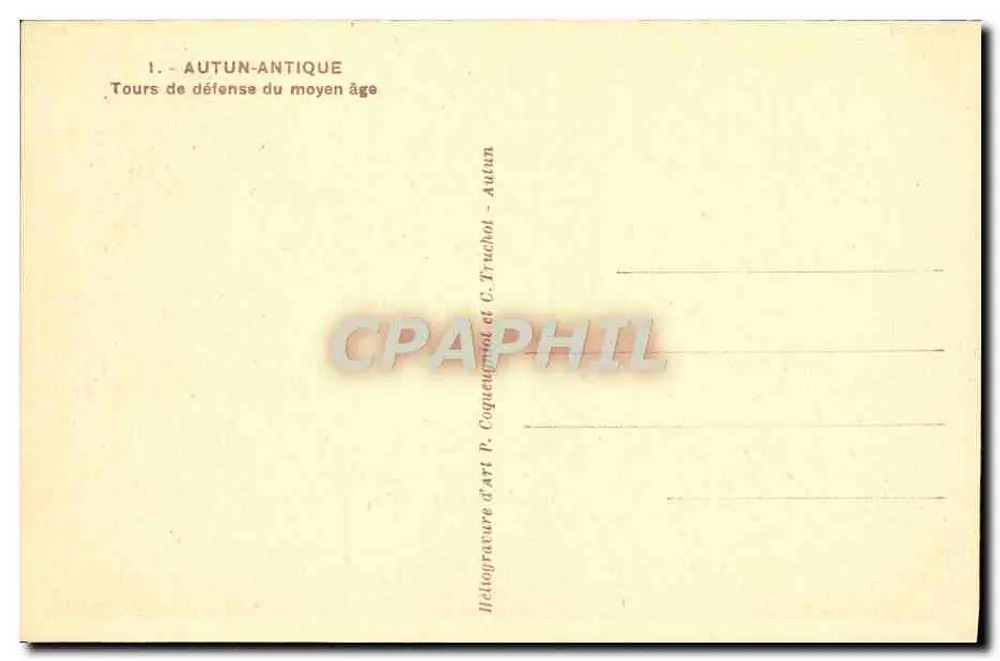 Autun-Antique — Mittelalterliche Verteidigungstürme — P. Coquenoult et C. Truchot - Rückseite