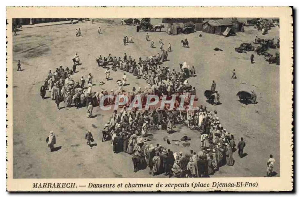 Marrakech — Tänzer und Schlangenbeschwörer (Platz Djemaa-el-Fna) - Vorderseite