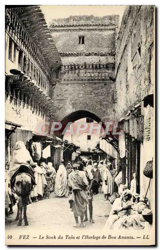 Fez — Der Tala-Souk und die Uhr von Bou Anania — LL - Vorderseite