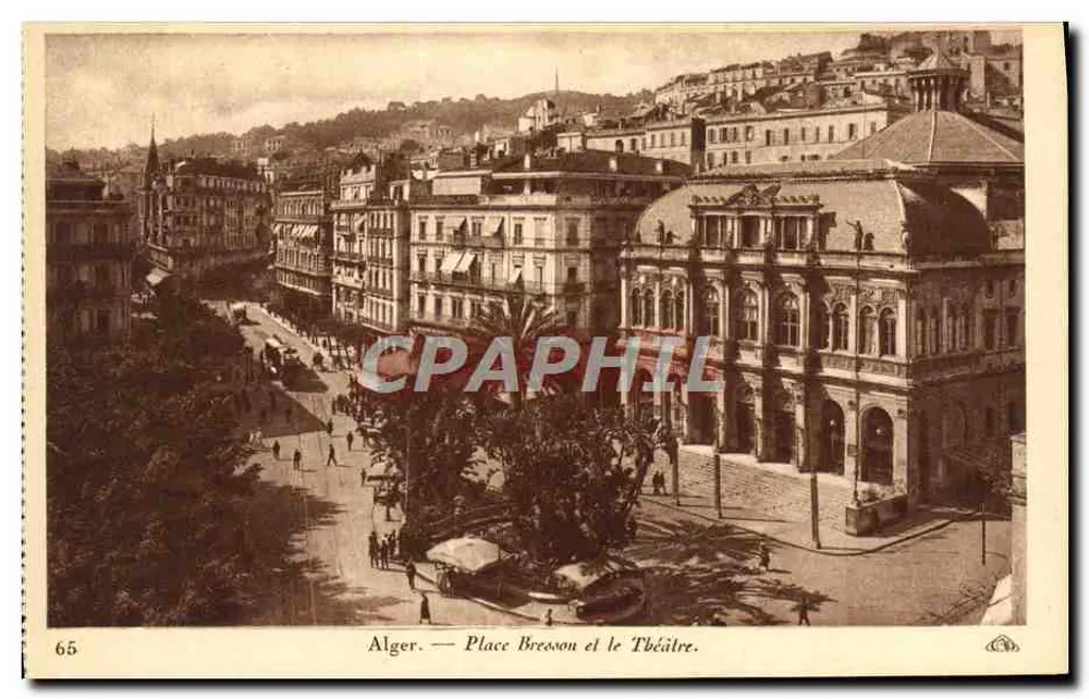 Alger — Place Bresson und das Theater — Cie Anonyme des Arts Papier-Imprimeurs, Straßburg - Vorderseite