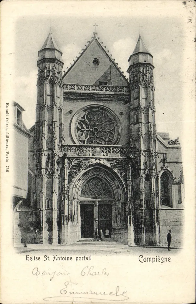 Chiesa di San Antonio, portale — Compiegne — Kunzli frères, editori, Parigi 756 - Recto