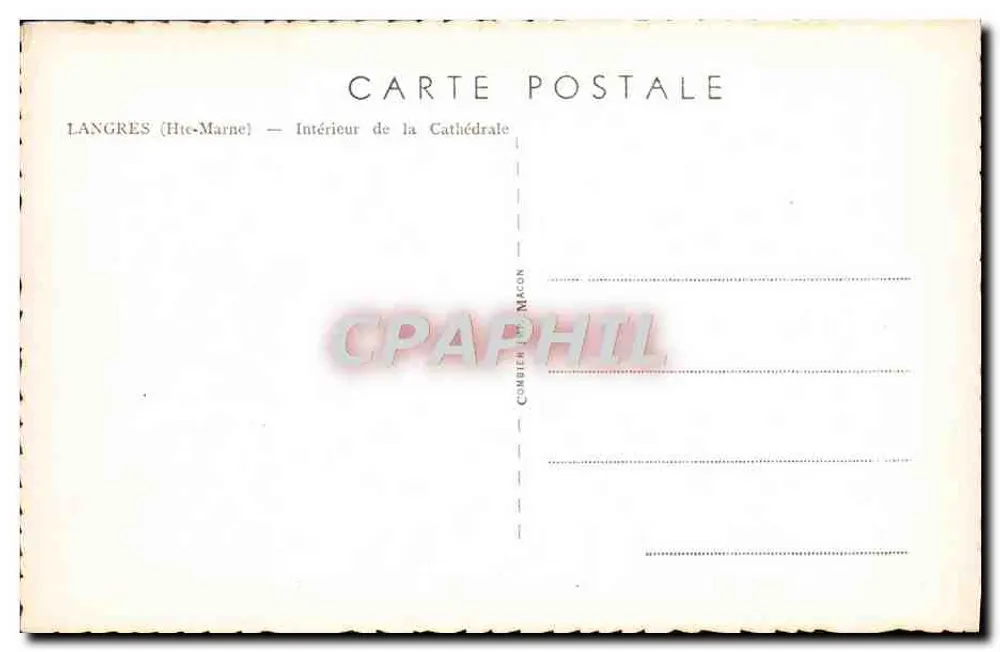 Langres (Hte-Marne) — Interior da Catedral — Combier & Macon - Verso