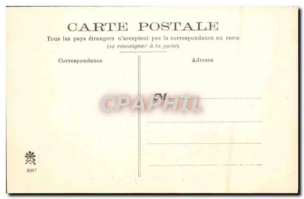 Orléans - A Praça do Duque — vista com trêm e estátua — editor M. R. n° 1007 - Verso