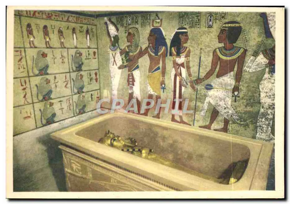 Totenkapelle von Tutankhamun — Gritstein-Sarg — Verlag Lehmann & Landeck, Nr. 8 - Vorderseite