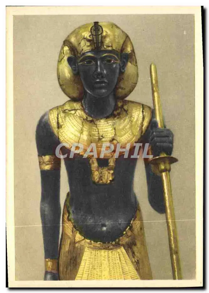 Statue von Tutankhamun — Eingang zur Grabkammer — Verleger Lehner & Landrock, Serie Nr. 17 - Vorderseite