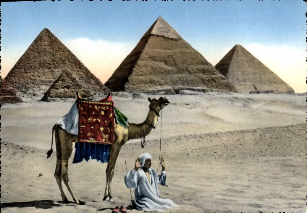 Gebet nahe den Pyramiden von Gizeh — K. Lamberti & Landrock — n° 25 - Vorderseite