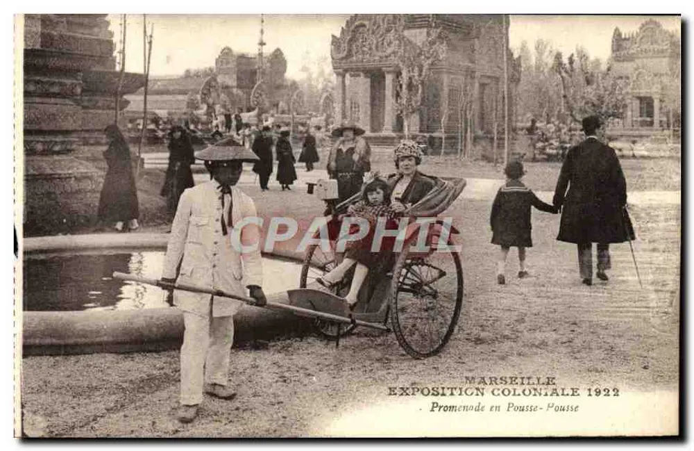 Fahrt mit einem Pousse-Pousse — Kolonialausstellung von Marseille 1922 - Vorderseite