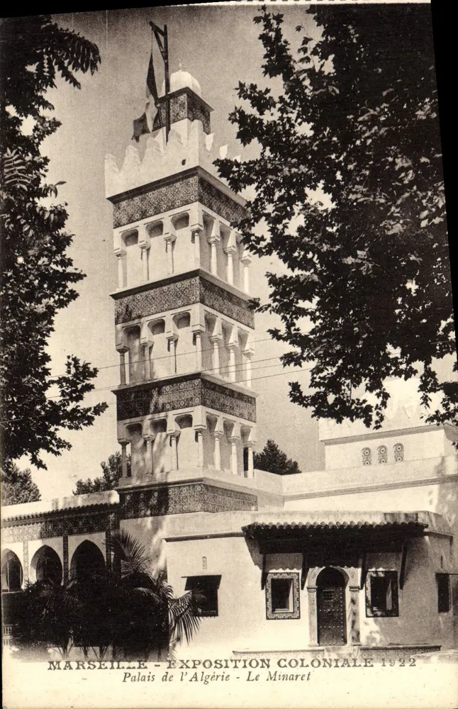 Marseille - Kolonialausstellung 1922 - Palast von Algerien - Der Minaret - Vorderseite